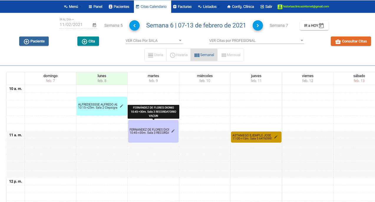 Agenda de Citas Médicas Consultorio y Clínica