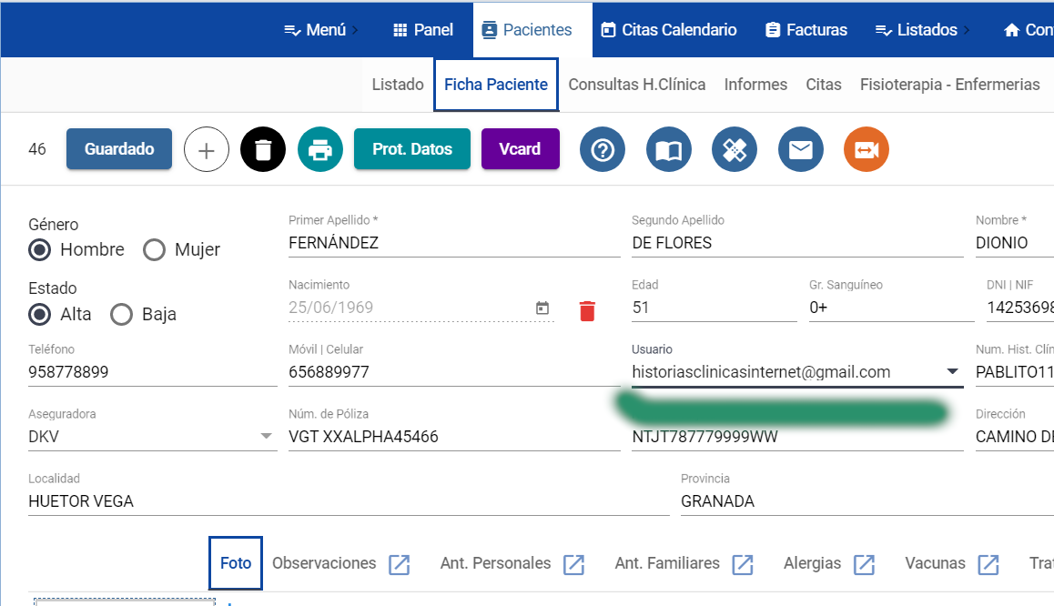 Asociar un paciente de la clínica a un usuario de historias clínicas